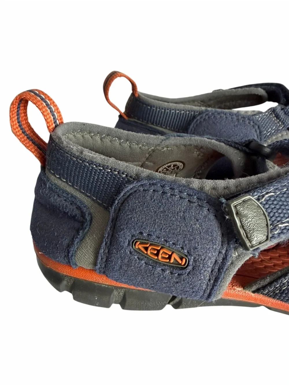 KEEN CNX Waterproof Boy’s Slip-On Closed Toe Sandals Blue/Orange/Gray US 4